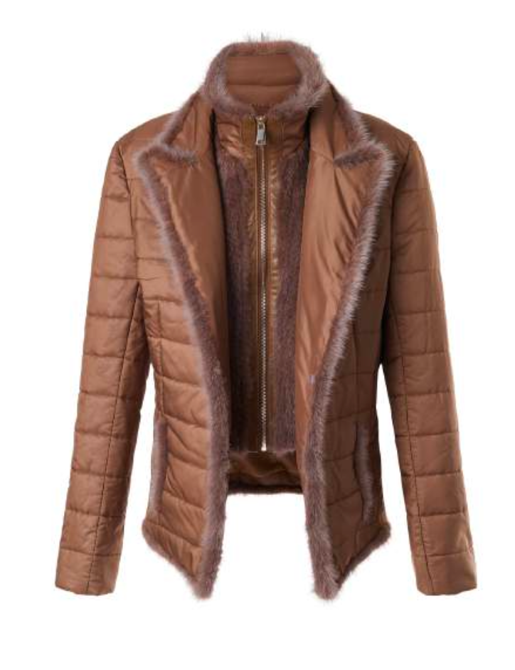 NYLON JACKET W DETACHABLE MINK