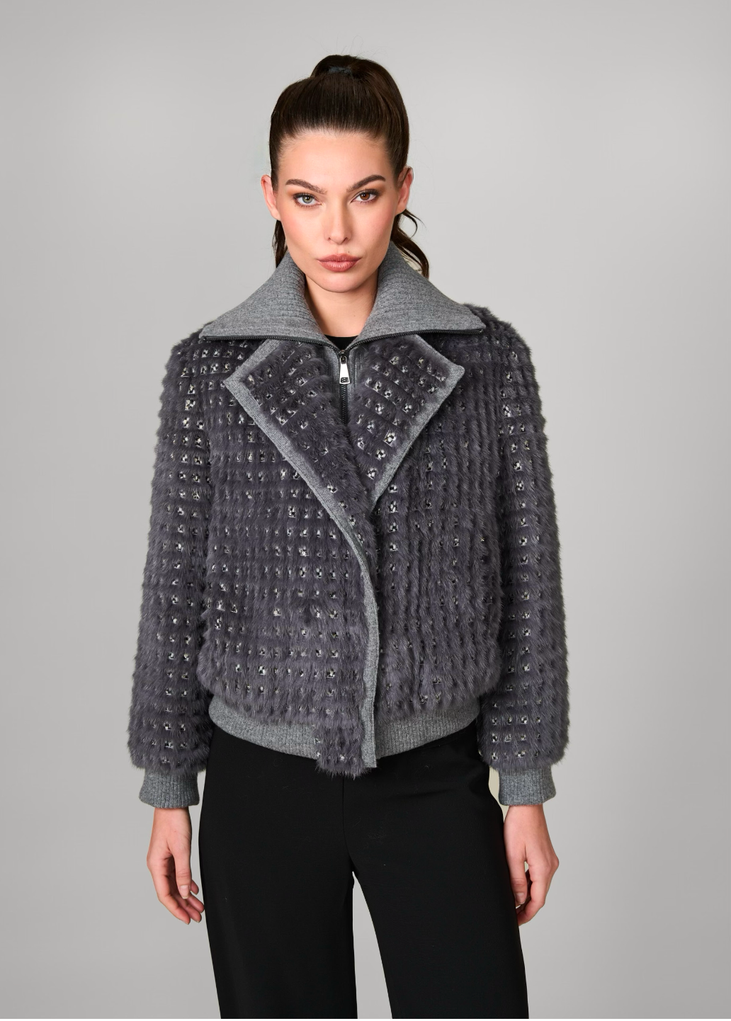 WINDOW PANE MINK JACKET