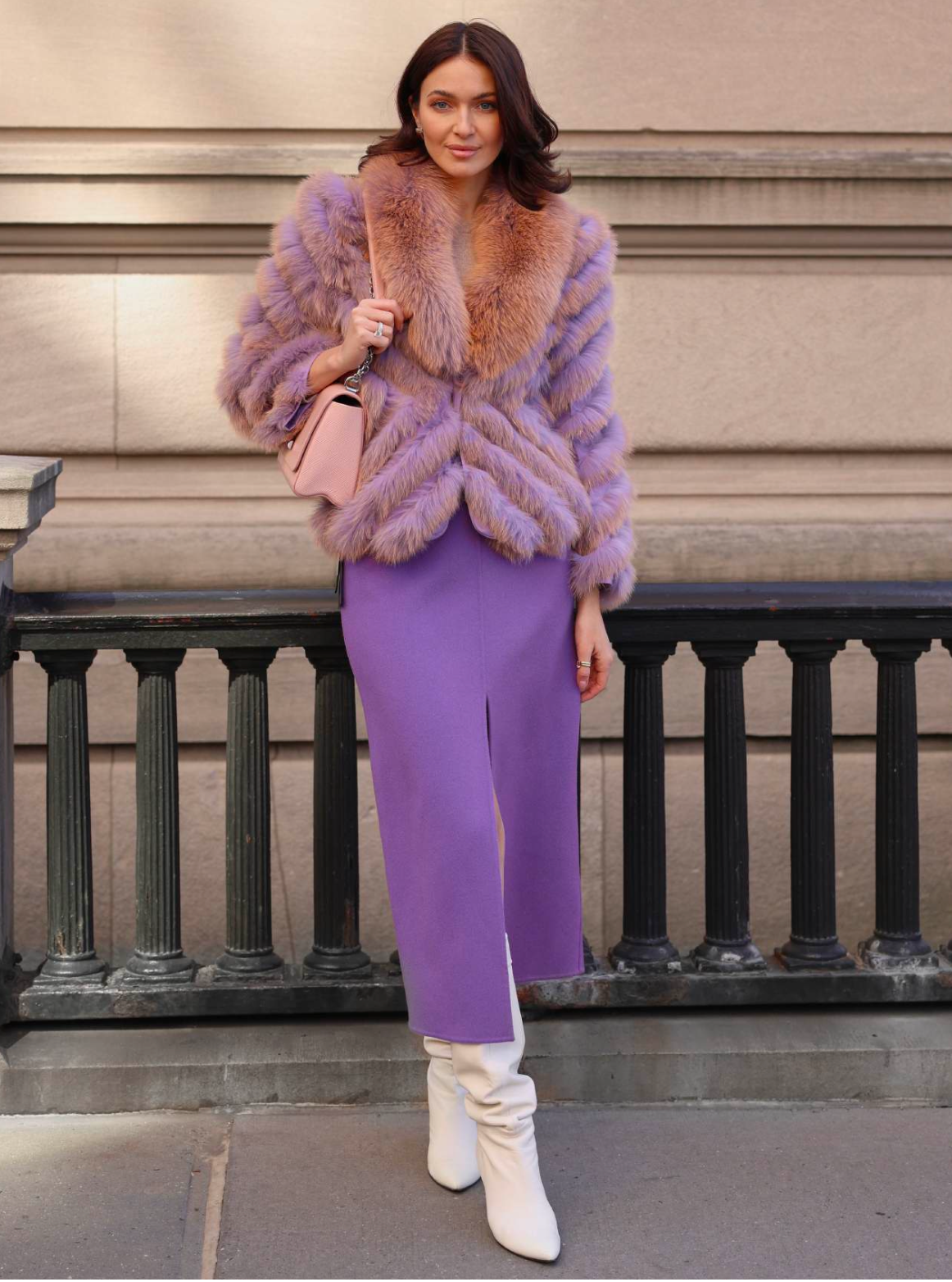 SILK REVERSIBLE FUR BIG LAPEL JACKET