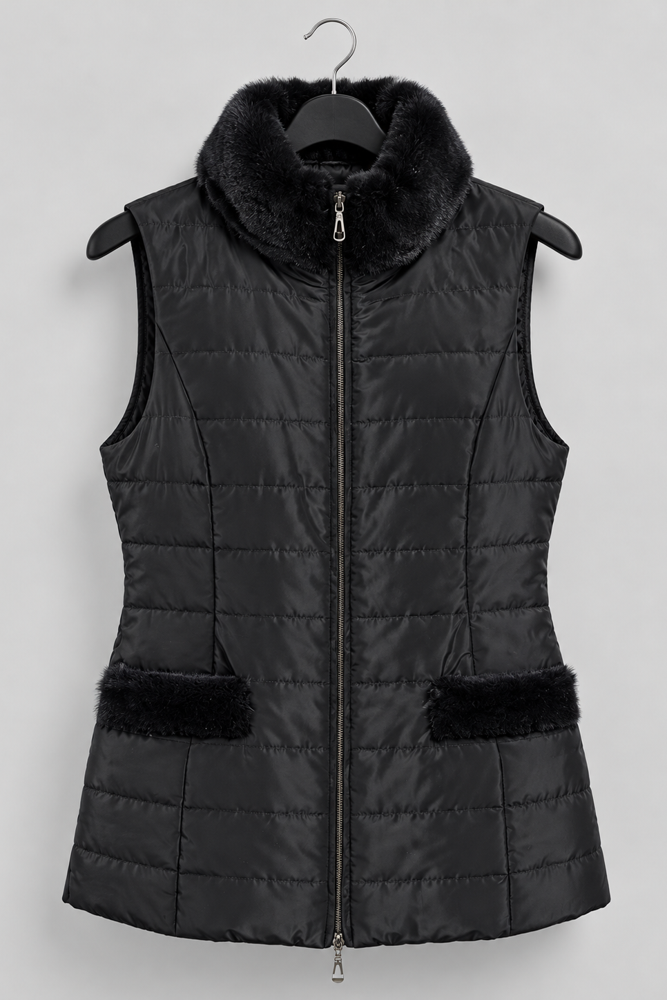 Chaleco Pluma Cuello Mink