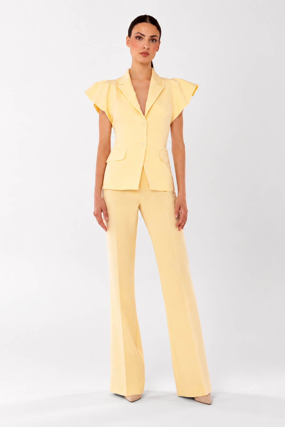 Conjunto Amarillo Chaqueta sin manga con Pantalon