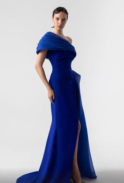 Royal Blue One Shoulder Dress