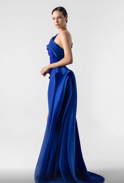 Royal Blue One Shoulder Dress