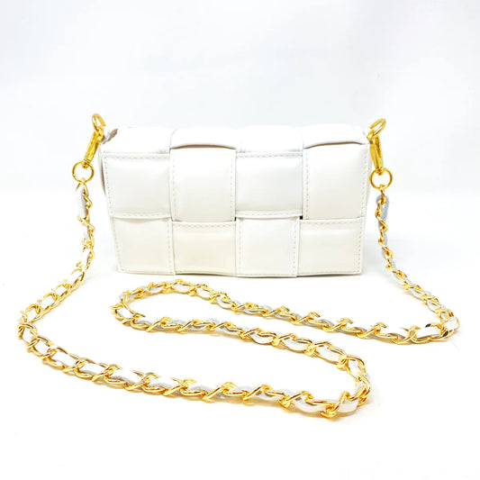 Bolso entrelazado piel- S Blanco