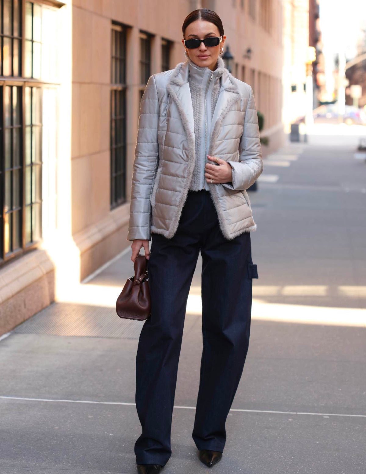 NYLON JACKET W DETACHABLE MINK