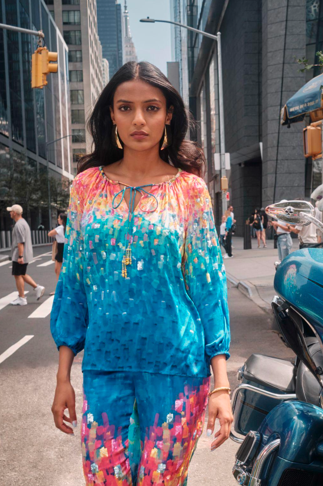 Blusa Bordado M. larga- L Negro