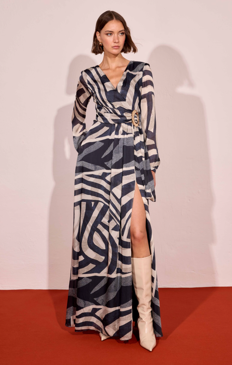 Vestido Largo Hebilla Print