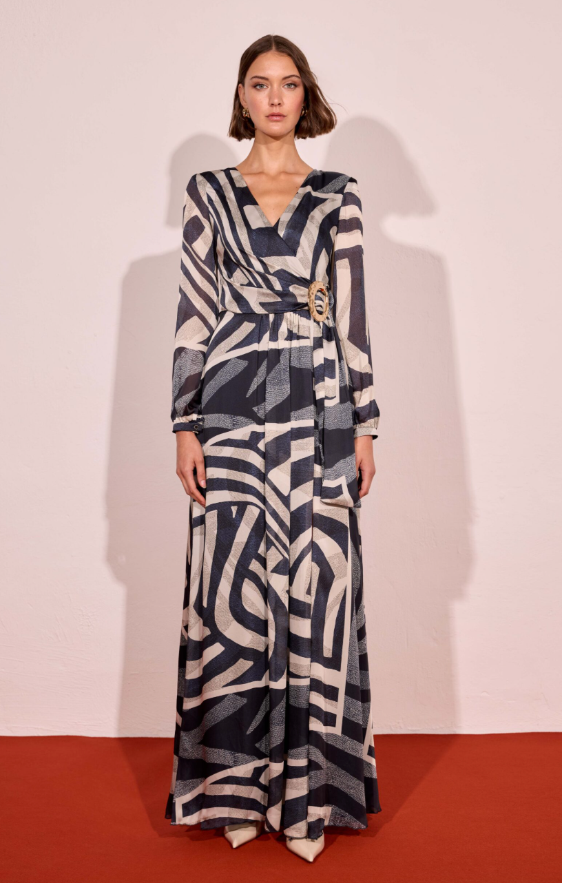 Vestido Largo Hebilla Print