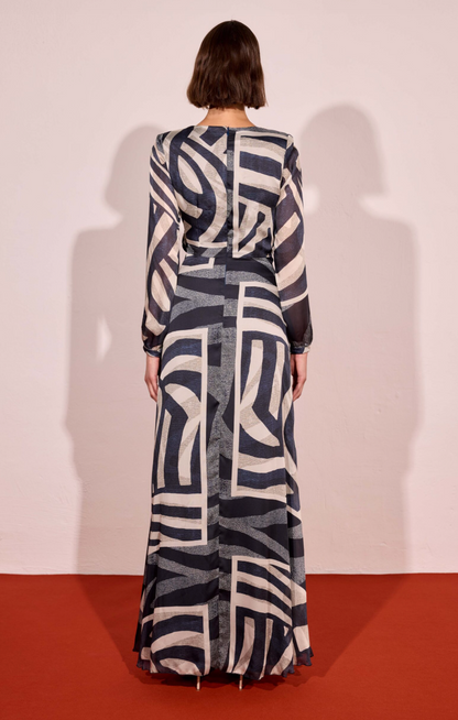 Vestido Largo Hebilla Print