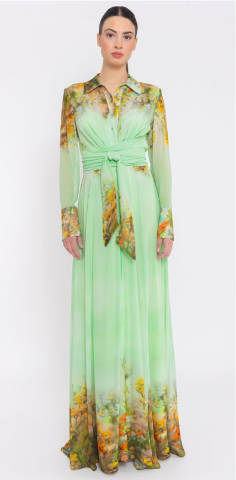 Vestido camisero largo