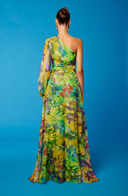 Vestido Gasa Asimetrico