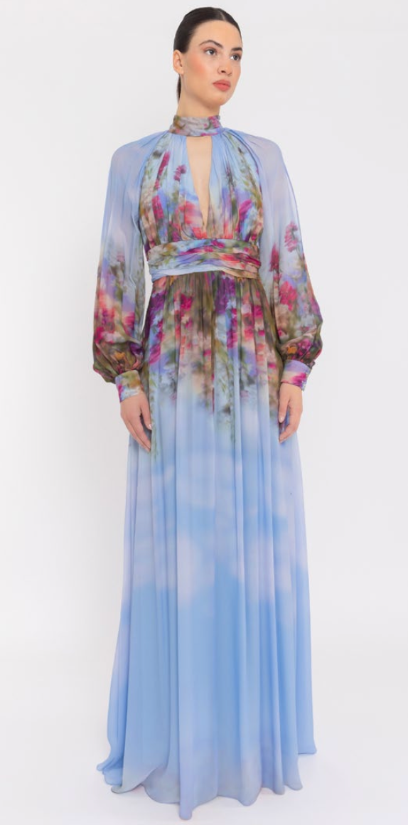 VESTIDO LARGO CUELLO