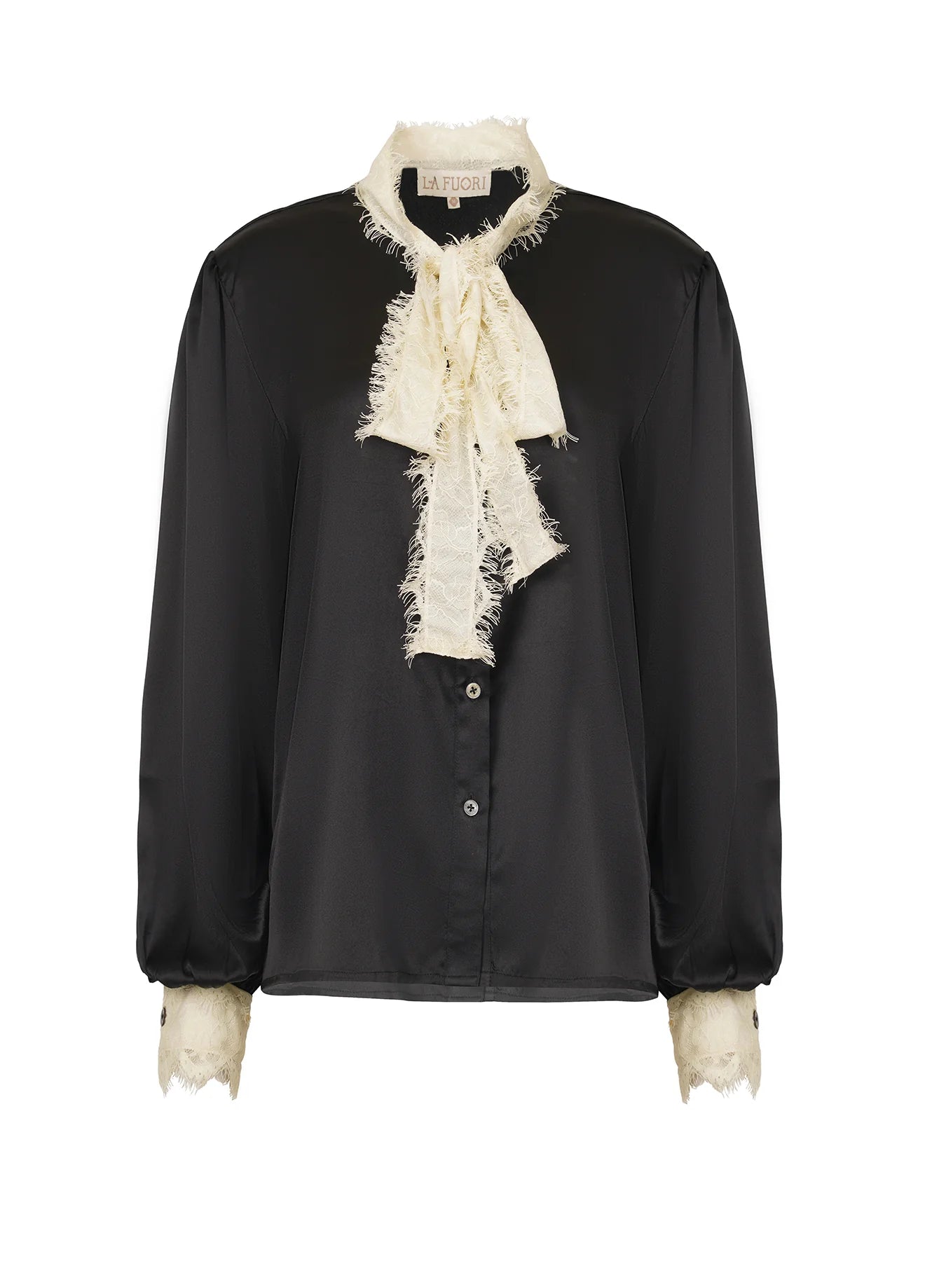 Blusa cuello lace- S Negro